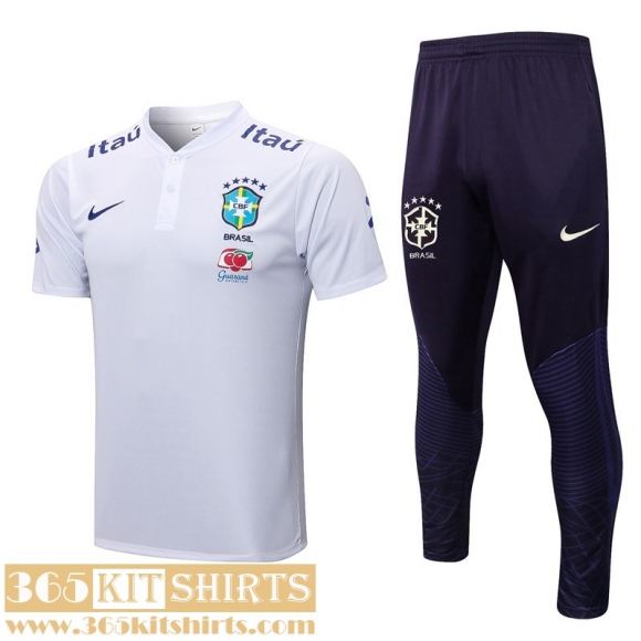 Polo Shirt Brazil White Mens 2022 2023 PL614