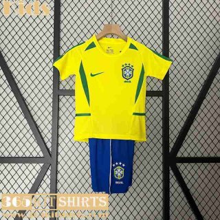 Retro Football Shirts Brazil Home Kids 2002