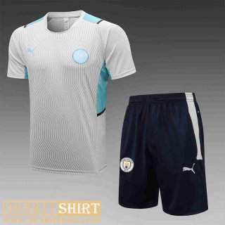T-shirt Manchester City Grey clair Mens 2021 2022 PL243