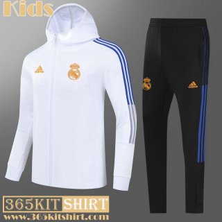 Hooded Jacket Real Madrid White kids 2021 2022 TK238