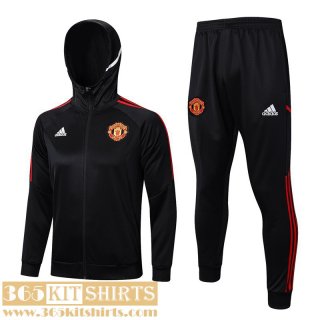Hooded Jacket Manchester United noir Mens 2023 2024 JK713