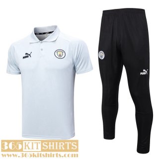Polo Shirt Manchester City Blanc Homme 2023 2024 PL640