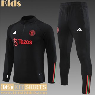 KIT : Training Manchester United noir Enfant 2023 2024 TK582