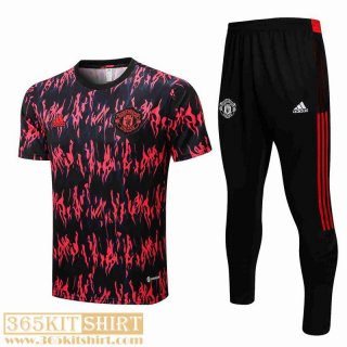 T-Shirt Manchester United Black red Mens 2022 2023 PL406