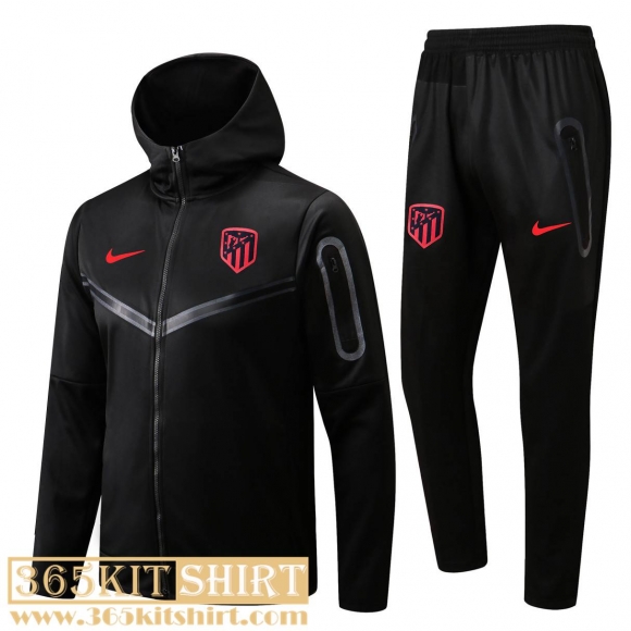 Hooded Jacket Atletico Madrid black Mens 2022 2023 JK427
