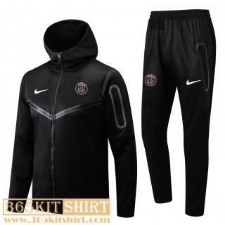 Hooded Jacket PSG black Mens 2022 2023 JK429
