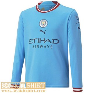 Football Shirt Long Sleeve Manchester City Home Mens 2022 2023