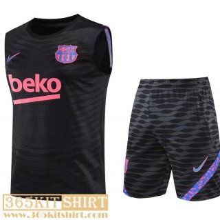 T-Shirt Sleeveless Barcelona black Mens 2022 2023 PL471