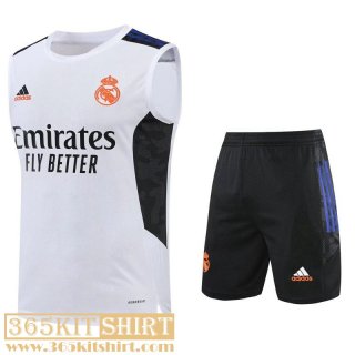 T-Shirt Sleeveless Real Madrid White Mens 2022 2023 PL483