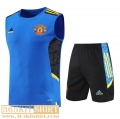 T-Shirt Sleeveless Manchester United blue Mens 2022 2023 PL492