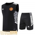 T-Shirt Sleeveless Manchester United black Mens 2022 2023 PL493