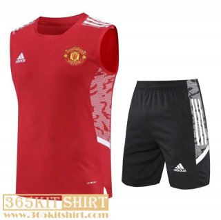 T-Shirt Sleeveless Manchester United red Mens 2022 2023 PL494