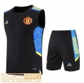 T-Shirt Sleeveless Manchester United black Mens 2022 2023 PL495