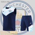 T-Shirt Sleeveless Manchester City blue White Mens 2022 2023 PL502