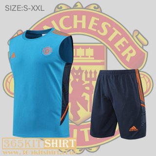 T-Shirt Sleeveless Manchester United blue Mens 2022 2023 PL505