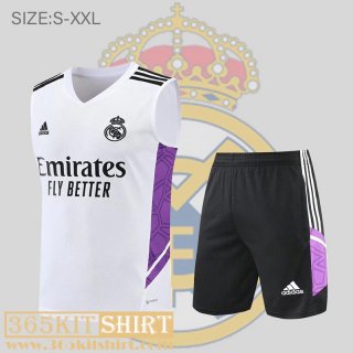 T-Shirt Sleeveless Real Madrid White Mens 2022 2023 PL510