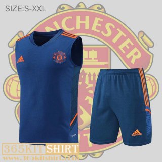 T-Shirt Sleeveless Manchester United blue Mens 2022 2023 PL515