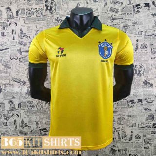 Retro Football Shirts World Cup Brazil Yellow Mens 1986 AG28
