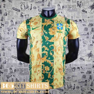 Football Shirts Brazil yellowish green Mens 2022 2023 AG67