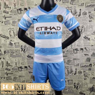 Football Shirts Manchester City White blue Kids 2022 2023 AK42