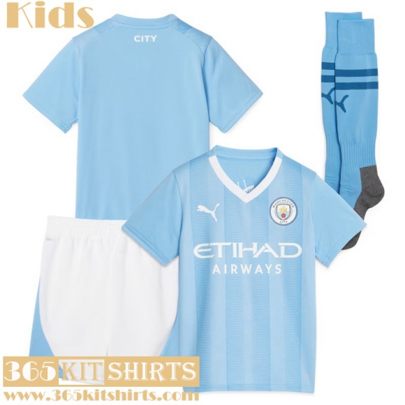 Football Shirts Manchester City Home Kids 2023 2024