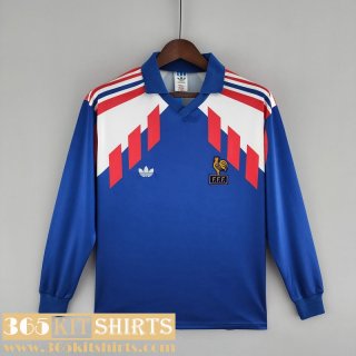 Retro Football Shirts France Home Mens Long Sleeve 88 90 FG192