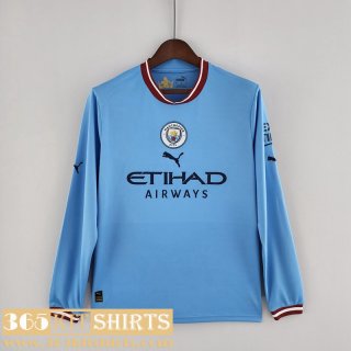 Football Shirts Manchester City Home Mens Long Sleeve 2022 2023 KL08