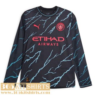 Football Shirts Manchester City Third Mens Long Sleeve 2023 2024